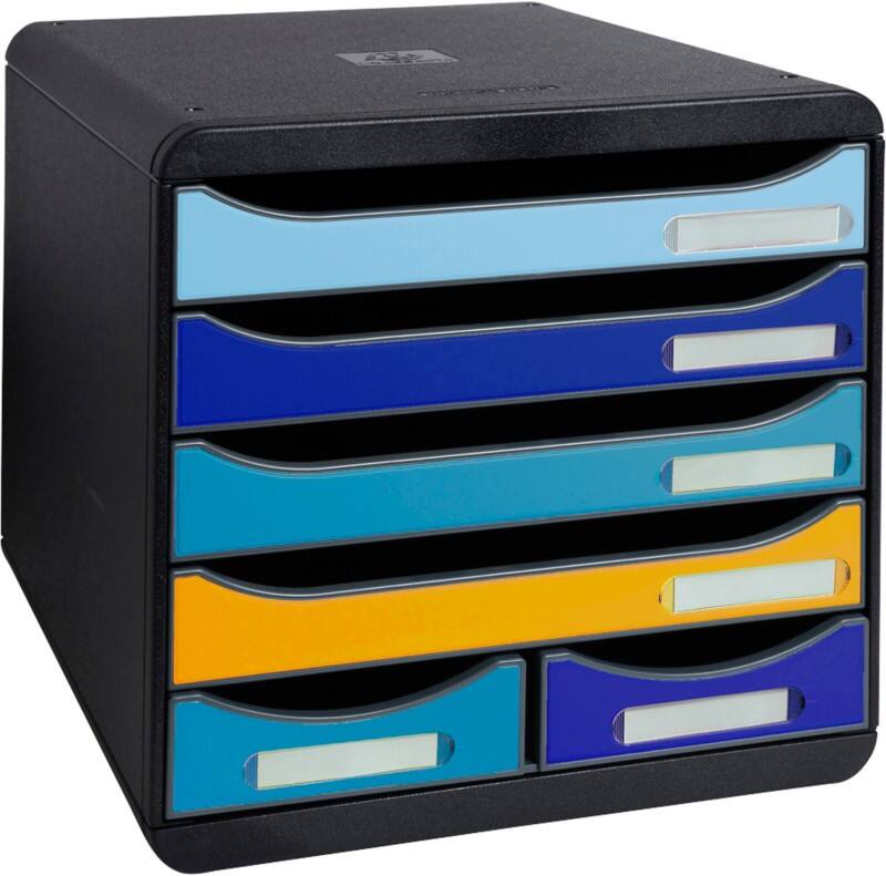 Exacompta BEE BLUE Desktop Drawers PS (Polystyrene) Multicolour 6 Drawers 27.8 x 34.7 x 27.1 cm A4+