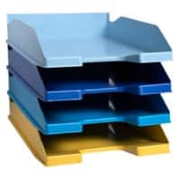 Exacompta Bee Blue Letter Tray Plastic, PS (Polystyrene) Pack of 4