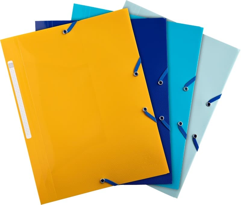 Exacompta BEE BLUE 3 Flap Folder 55110E A4 Portrait PP (Polypropeen) Recycled Rubber Band 24 (W) x 0.2 (D) x 32 (H) cm Assorted