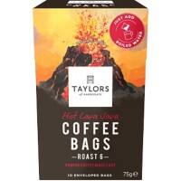 Taylors of Harrogate Coffee Bags Ground Black Pepper, Smoke Extra Dark Arabica, Robusta Pack of 10