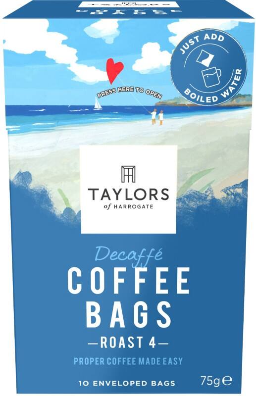 Taylors of Harrogate Decaffeinated Coffee Bags Ground Caramel Pack of 10