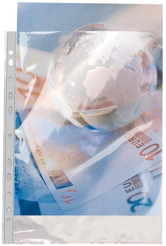 Exacompta Punched Pockets  A4 Smooth Transparent 90 microns PP (Polypropylene) Top Opening 5920E Pack of 50