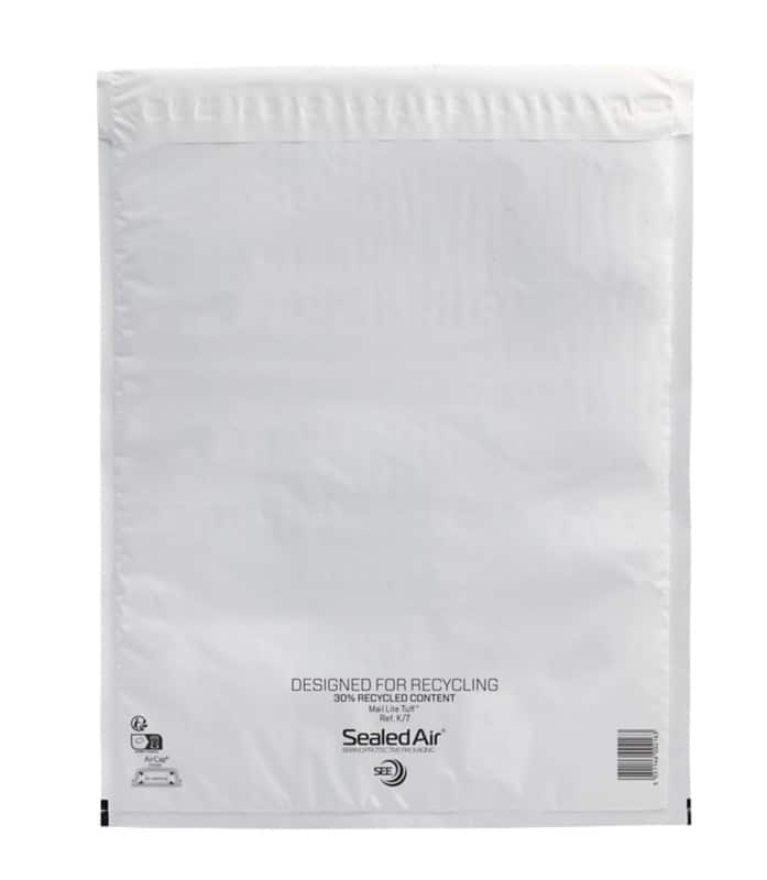 Mail Lite Tuff Mailer Padded Envelopes White Plain 350 (W) x 470 (H) mm Self Seal Pack of 50