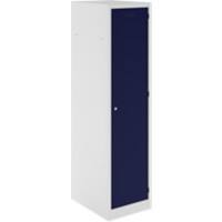 Bisley Workwear Steel Locker 1 Doors Steel 600 x 600 x 1,800 mm Light Grey, Oxford Blue