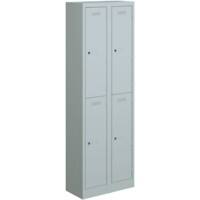 Bisley Primary Steel Locker 2 Doors Steel 600 x 450 x 1,800 mm Light Grey