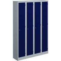 Bisley Primary Steel Locker 1 Doors Steel 1,200 x 450 x 1,800 mm Light Grey, Oxford Blue