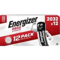 Energizer Coin Cell CR2032 Lithium Manganese Dioxide (Li-MnO2) 3 V Pack of 12