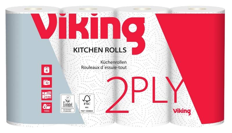 Viking Kitchen Roll 2 Ply 42 Sheets Pack of 4