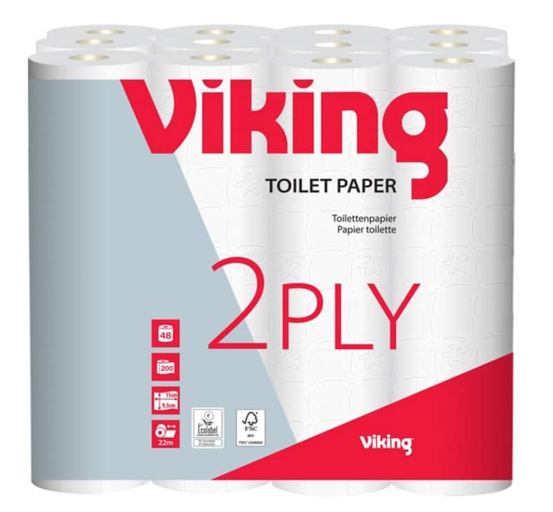 Viking Standard Toilet Roll 2 Ply 200 Sheets Pack of 48