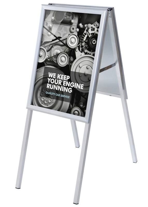 SHOWDOWN Pavement Sign Freestanding A2 Aluminium Silver Weather proof, UV resistant ZPA2G32ME