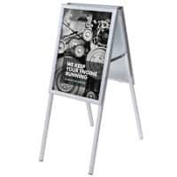 SHOWDOWN Pavement Sign Freestanding A2 Aluminium Silver Weatherproof UV resistant