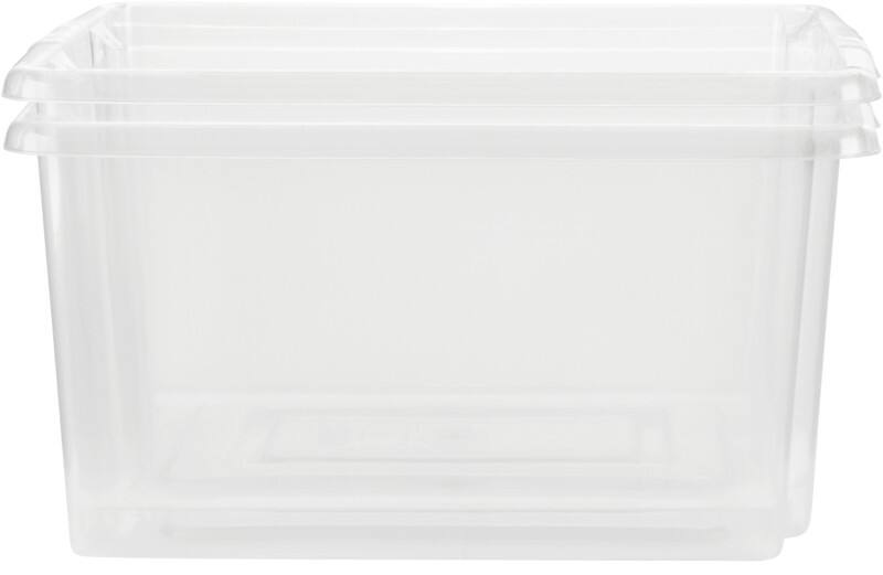 Whitefurze Stack&Store Storage Box 14 L Small Without Lid Transparent 40 x 28 x 20 cm