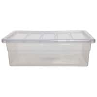 Whitefurze Spacemaster Storage Box + Lid 28 L Transparent 56 x 38 x 18 cm