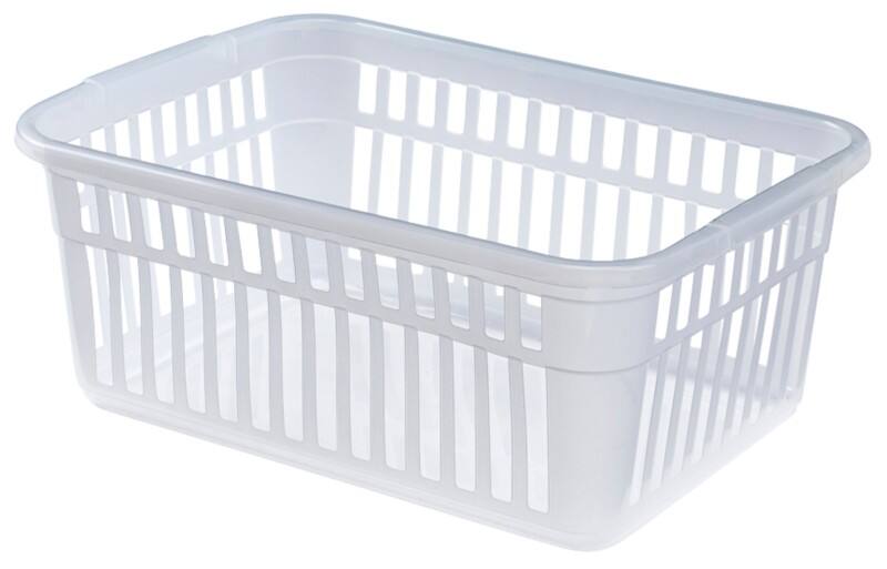 Whitefurze PP (Polypropylene) Basket Transparent 48 x 31 x 18 cm