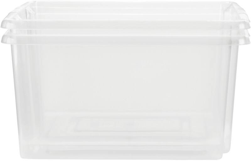 Whitefurze Stack&Store Storage Box 52 L Large Without Lid Transparent 59 x 40 x 29 cm