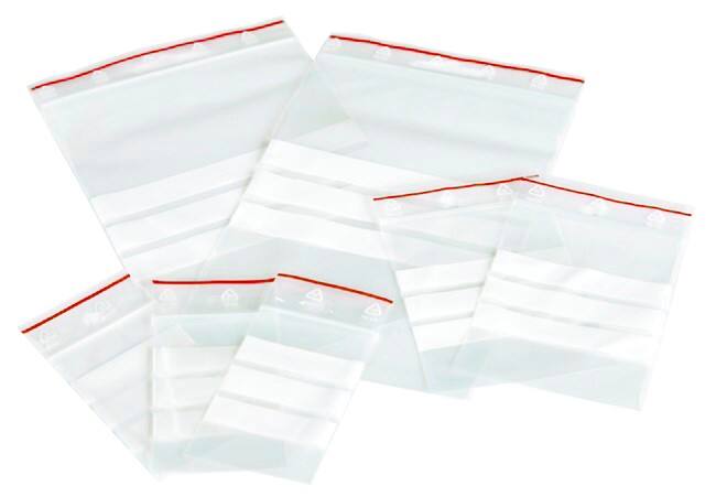 Grip Seal Bags Writeable Stripes Transparent 10 x 15 cm Pack of 100