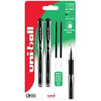 uni-ball 238212446 Rollerball Pen 1.0 mm Black Pack of 2 Pens and 2 Refills