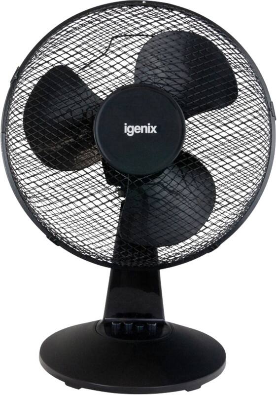 igenix Desk Fan Main 3 Speeds 47 cm Black DF1210BL 30.4 cm