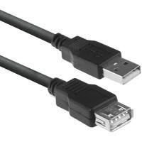 ACT USB A Male USB Cable USB A Female AC3043 Black 3000 mm