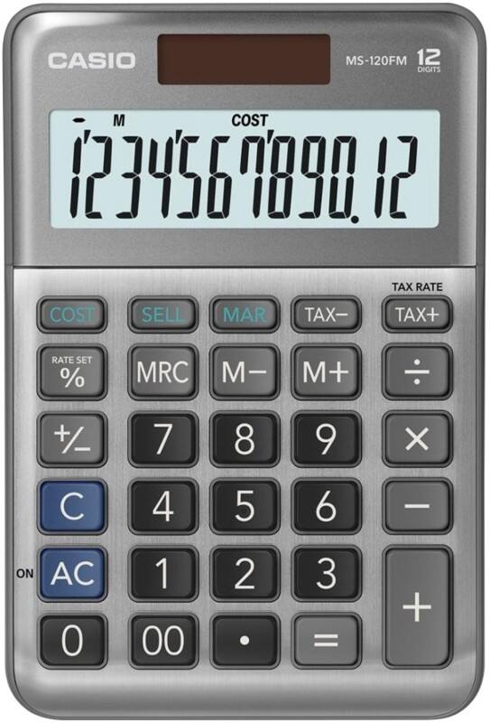 CASIO Destop Calculator MS-120FM 12-Digit Grey