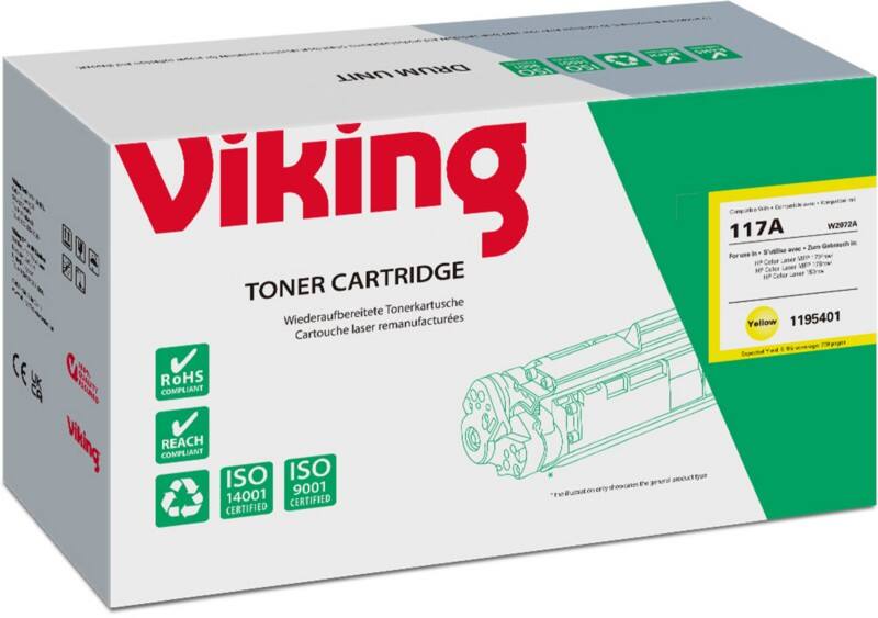 Viking 117A Compatible HP Toner Cartridge W2072A Yellow