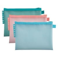 Exacompta Kreacover Zip Lock Bag 37140E Zip PP (Polypropylene), EVA (Ethylene-Vinyl Acetate) Landscape 23.5 (W)0.4 (D)17.5 (H) cm Assorted Pack of 3