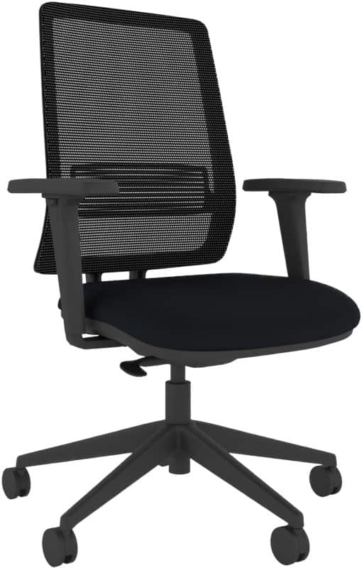 Energi-24 Ergonomic Chair Synchro Tilt Fabric Height-Adjustable Armrest Black 150 kg AX100A/BK 500 x 520 x 550 mm