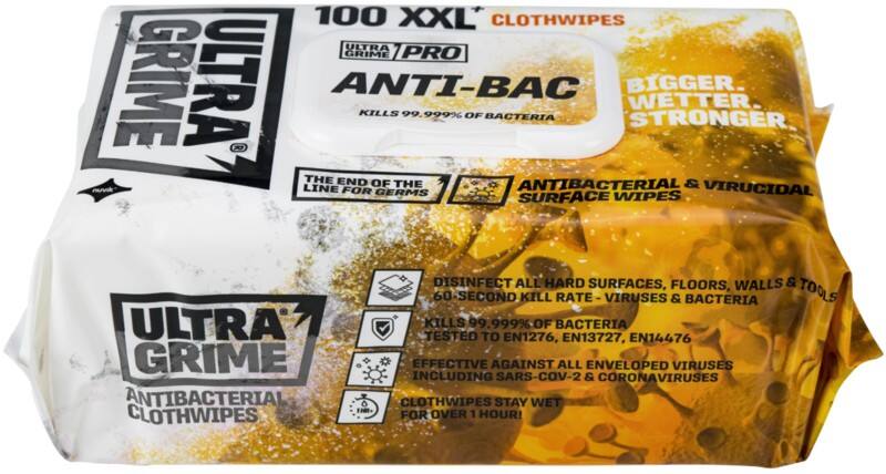 uniwipe UltraGrime Pro Disinfectant Wipes Orange, White 29 x 12 x 16 cm Pack of 100