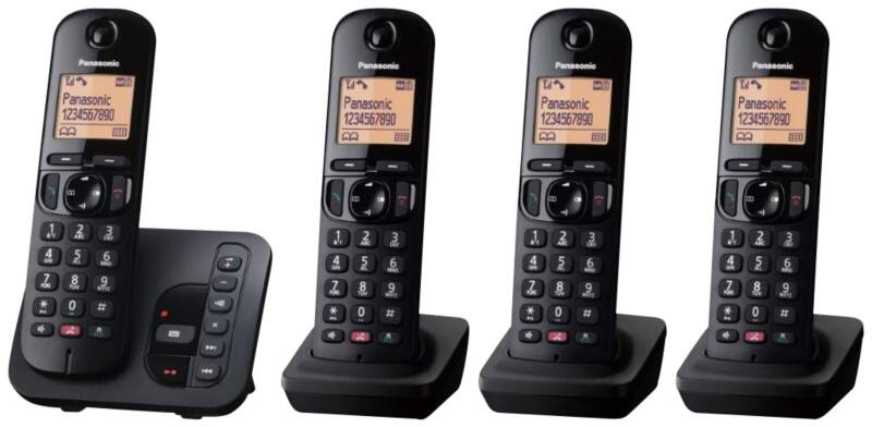 Panasonic Cordless Home Telephone With Answering Machine KX-TGC264EB Black