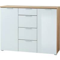 GERMANIA Sideboard 3982-242 Oak Beige, White 1,340 x 400 x 1,050 mm