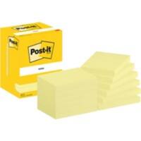 Post-it Sticky 657-CY  Notes 76 x 102 mm 100 Sheets Per Pad Yellow Pack of 12