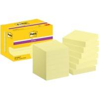 Post-it Super Sticky Notes 622-12SSCY 47.6 x 47.6 mm 90 Sheets Per Pad Yellow Square Plain Pack of 12