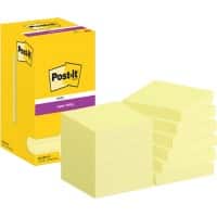 Post-it Super Sticky Notes 654-12SS-CY 76 x 76 mm 90 Sheets Per Pad Yellow Square Plain Pack of 12