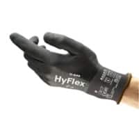 Ansell HyFlex Mechanical Protection Non-Disposable Handling Gloves Foam, Nitrile Size 10 Black 12 Pairs