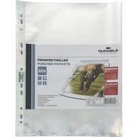 DURABLE Business Punched Pockets A4 Clear 60 microns PP (Polypropylene) Up 11 Holes 2673 Pack of 40
