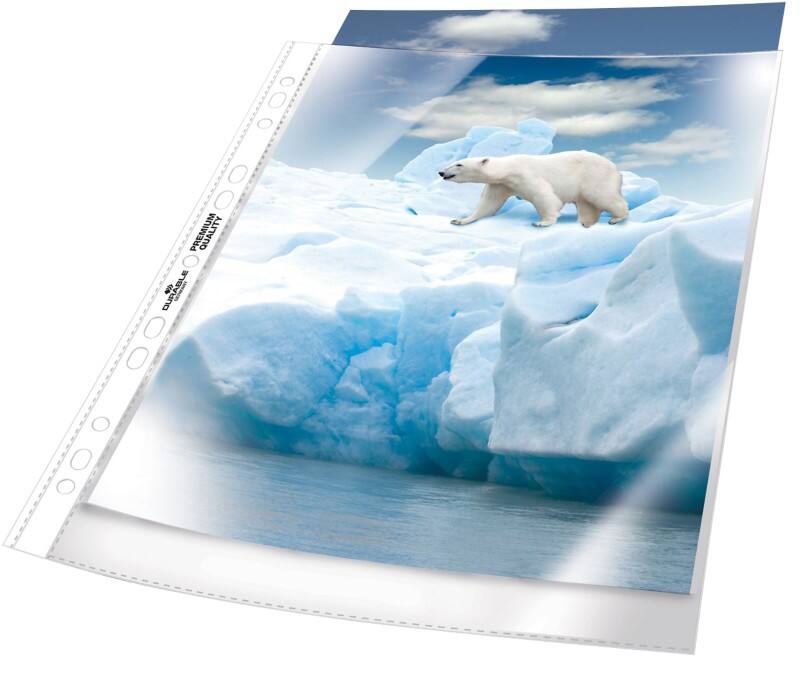 DURABLE Premium Punched Pockets  A4 Orange Peel 80 microns PP (Polypropylene) Top Opening 11 Holes 2682 Pack of 50