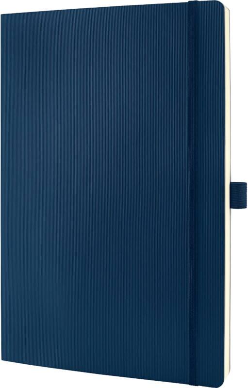 Sigel Notebook A4 Ruled Sewn Side Bound Plastic Soft Cover Midnight Blue Perforated 194 Pages