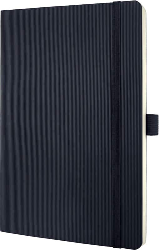 Sigel Notebook A5 Ruled Sewn Side Bound Plastic Soft Cover Black Perforated 194 Pages