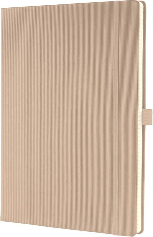 Sigel Notebook A4 Ruled Sewn Side Bound Plastic Hardback Beige Perforated 194 Pages