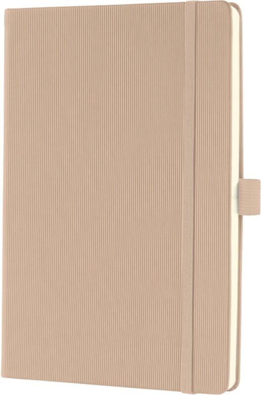 Sigel Notebook A5 Ruled Sewn Side Bound Plastic Hardback Beige Perforated 194 Pages