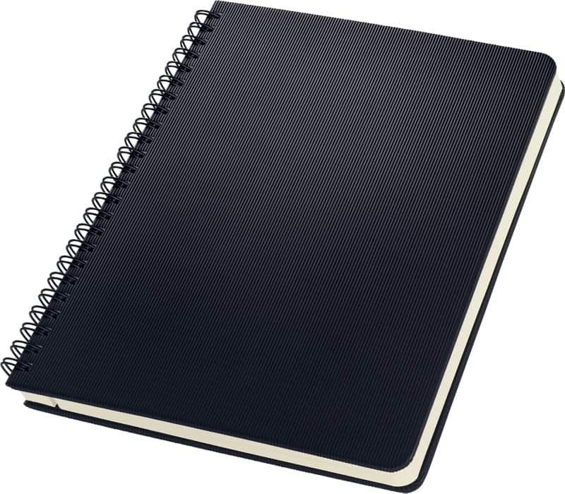 Sigel Notebook A5 Ruled Spiral Side Bound Plastic Hardback Black Perforated 160 Pages
