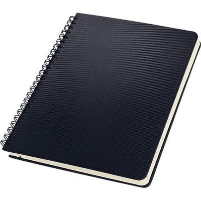 Sigel Notebook A5 Ruled Spiral Side Bound Plastic Hardback Black Perforated 160 Pages