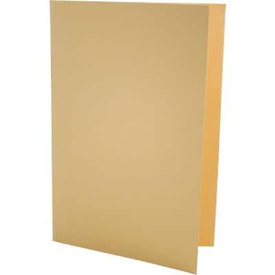 Guildhall Square Cut Folders A4, Foolscap Yellow Manilla Cardboard 250 gsm Pack of 100