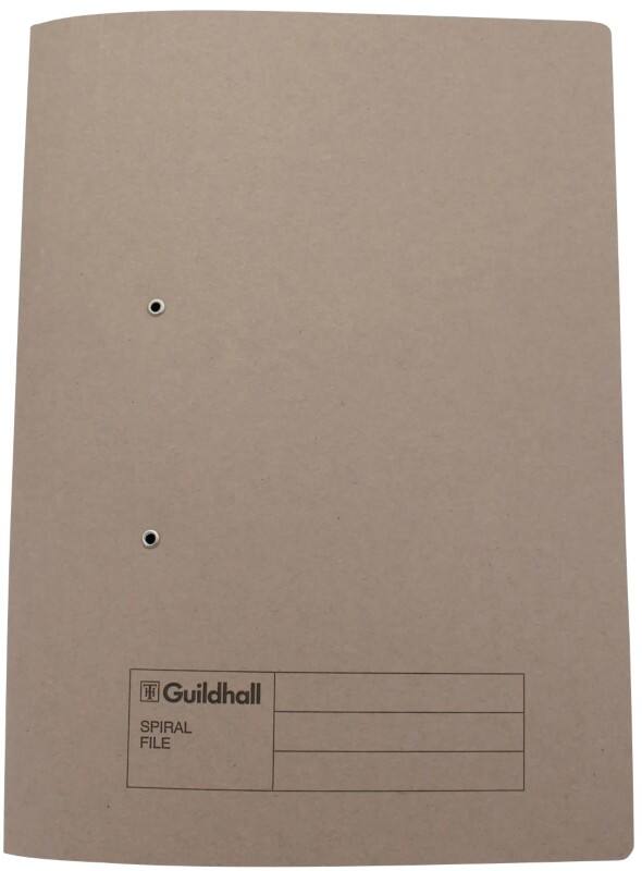 Guildhall Spiral File A4 Buff Manilla 285 gsm 285 gsm 0 Holes Pack of 25