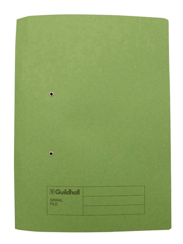 Guildhall Spiral File A4 Green Manilla 285 gsm 285 gsm 0 Holes Pack of 25