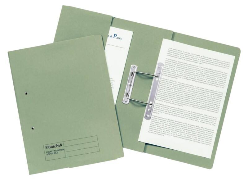 Guildhall Spiral File A4 Green Manilla Card 285gsm Pack of 25