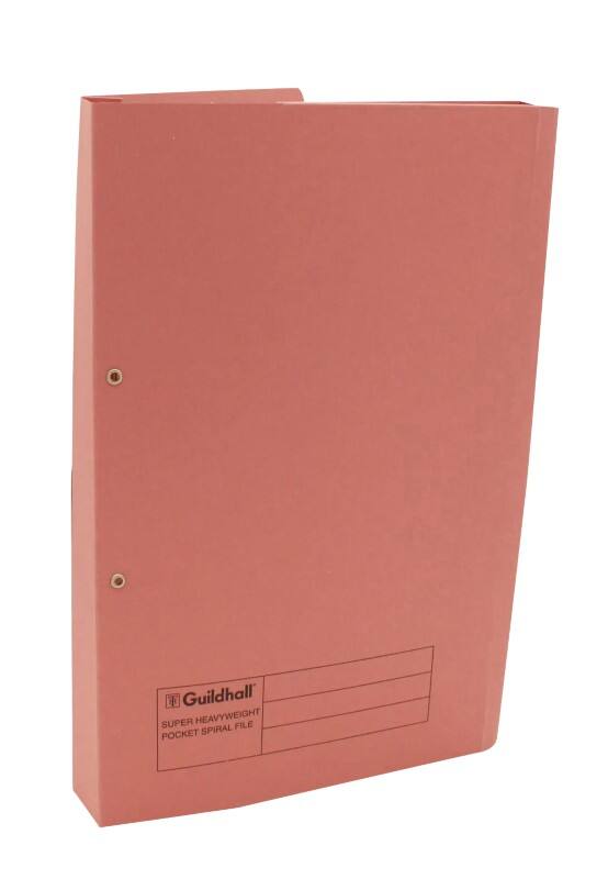 Guildhall Spiral File A4 Pink Manilla Card 420gsm Pack of 25