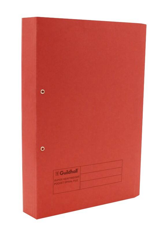 Guildhall Spiral File A4 Red Manilla Card 420gsm Pack of 25