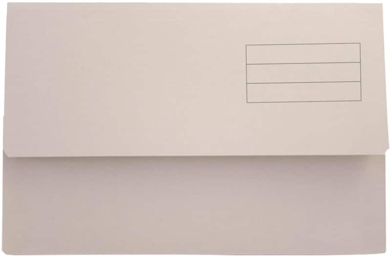 Guildhall Document Wallet DW250-BUFZ A4, Foolscap Flap Cardboard Landscape 27 (W) x 14 (D) x 37.5 (H) cm Buff Pack of 50