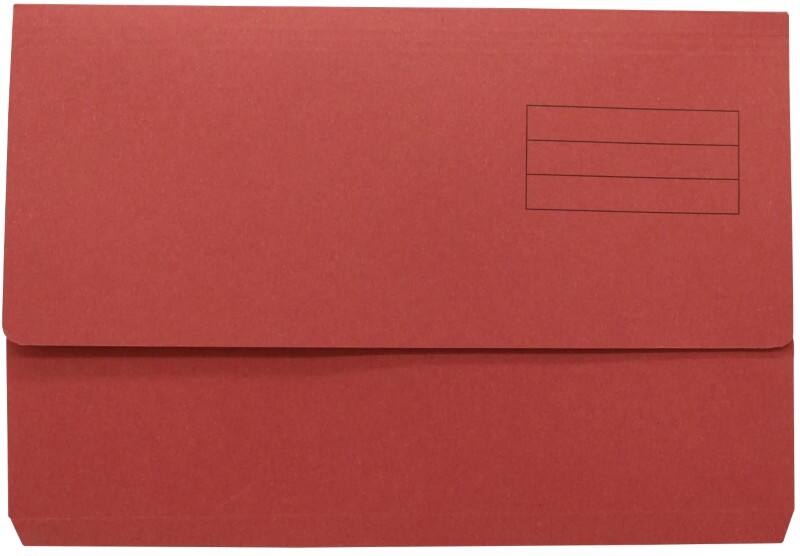 Guildhall Document Wallet DW250-REDZ A4, Foolscap Flap Cardboard Landscape 27 (W) x 14 (D) x 37.5 (H) cm Red Pack of 50